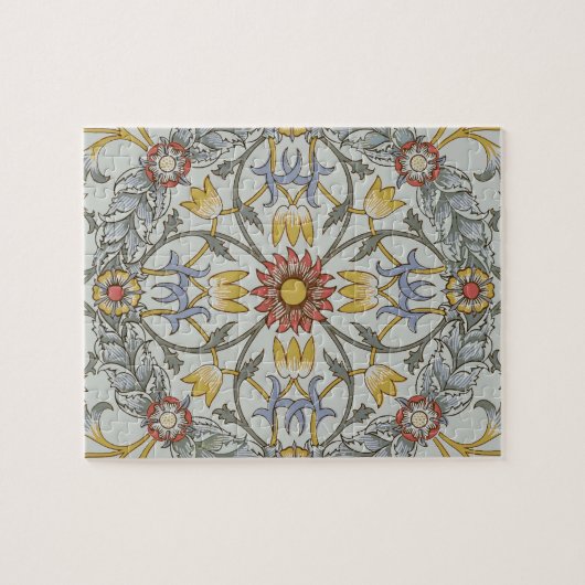 William Morris Floral Circle Flower Illustration Legpuzzel (Horizontaal)