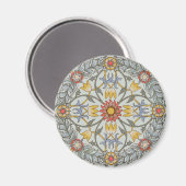 William Morris Floral Circle Flower Illustration Magneet (Voorkant / Achterkant)