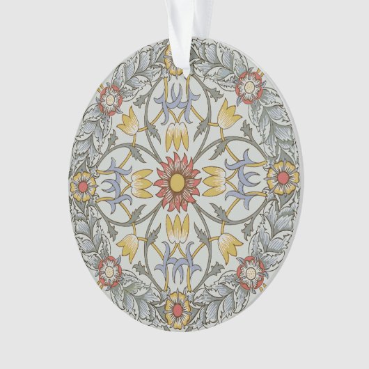 William Morris Floral Circle Flower Illustration Ornament (voorkant)
