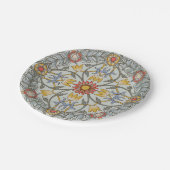 William Morris Floral Circle Flower Illustration Papieren Bordje (Gekanteld)