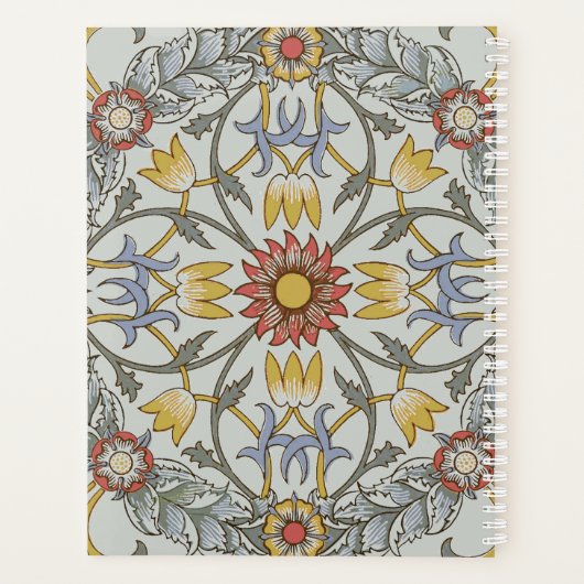 William Morris Floral Circle Flower Illustration Planner (Achterkant)