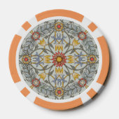 William Morris Floral Circle Flower Illustration Poker Chips (Achterkant)