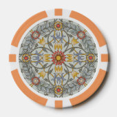 William Morris Floral Circle Flower Illustration Poker Chips (Voorkant)