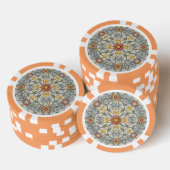William Morris Floral Circle Flower Illustration Poker Chips (Opstapeling)
