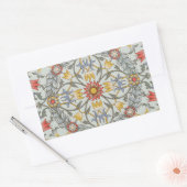 William Morris Floral Circle Flower Illustration Rechthoekige Sticker (Envelop)