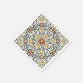 William Morris Floral Circle Flower Illustration Servet (Hoek)