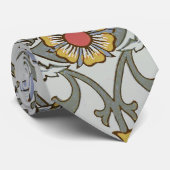 William Morris Floral Circle Flower Illustration Stropdas (Opgerold)