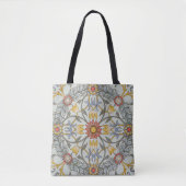 William Morris Floral Circle Flower Illustration Tote Bag (Voorkant)