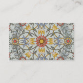 William Morris Floral Circle Flower Illustration Visitekaartje (Achterkant)