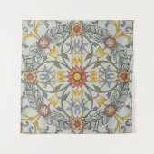 William Morris Floral Circle Flower Illustration Wandkleed (Voorkant)