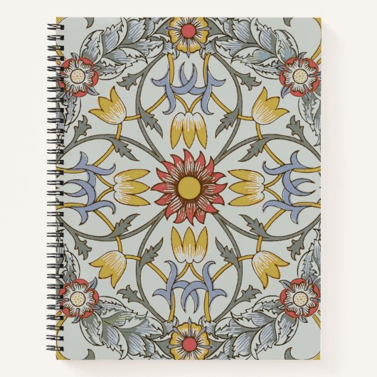 William Morris Floral Circle Illustratie bloem Notitieboek (Voorkant)