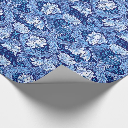 William Morris Floral, Cobalt Blue en White Cadeaupapier (Hoek)