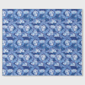 William Morris Floral, Cobalt Blue en White Cadeaupapier (Vlak)
