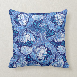 William Morris Floral, Cobalt Blue en White Kussen