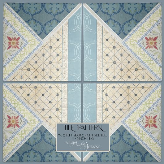 William Morris Floral Craftsman Era Collage RIGHT Tegeltje