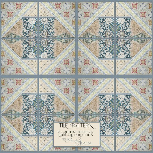 William Morris Floral Craftsman Era Collage RIGHT Tegeltje
