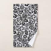 William Morris Floral Damask, Black and White Bad Handdoek (Handdoek)