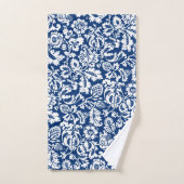 William Morris Floral Damask, Cobalt Blue en White Bad Handdoek (Handdoek)