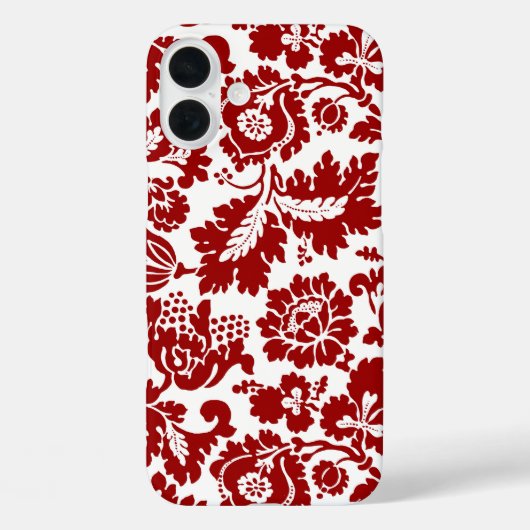 William Morris Floral Damask, Deep Red en White Case-Mate iPhone Case (Achterkant)