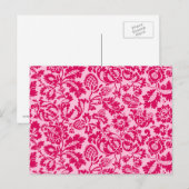 William Morris Floral Damask, Fuchsia and Pink Briefkaart (Voorkant / Achterkant)
