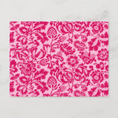 William Morris Floral Damask, Fuchsia and Pink Briefkaart (Voorkant)