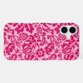 William Morris Floral Damask, Fuchsia and Pink iPhone Hoesje (Achterkant horizontaal)