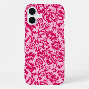 William Morris Floral Damask, Fuchsia and Pink iPhone 16 Plus Hoesje