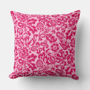 William Morris Floral Damask, Fuchsia and Pink Kussen