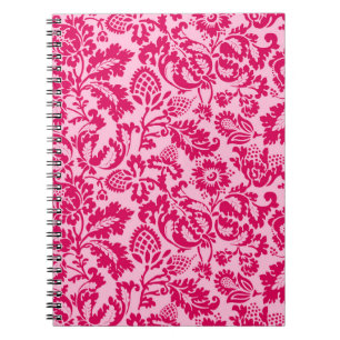 William Morris Floral Damask, Fuchsia and Pink Notitieboek