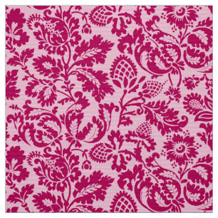 William Morris Floral Damask, Fuchsia and Pink Stof
