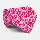 William Morris Floral Damask, Fuchsia and Pink Stropdas (Opgerold)