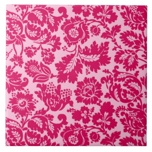 William Morris Floral Damask, Fuchsia and Pink Tegeltje