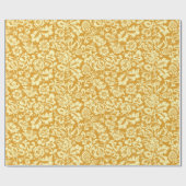 William Morris Floral Damask, Mustard Yellow Cadeaupapier (Vlak)