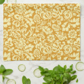 William Morris Floral Damask, Mustard Yellow Theedoek (Gevouwen)