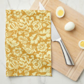 William Morris Floral Damask, Mustard Yellow Theedoek (Quarter Fold)