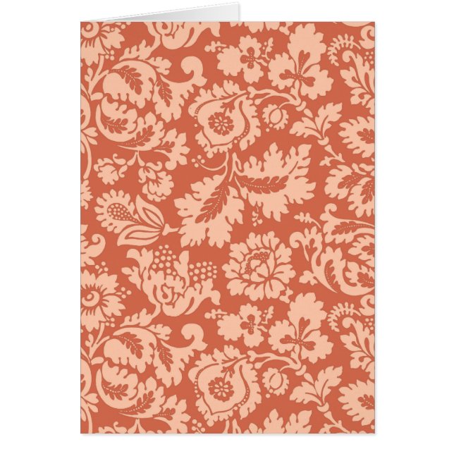 William Morris Floral Damask, Peach en Coral (Voorkant)