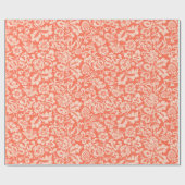 William Morris Floral Damask, Peach en Coral Cadeaupapier (Vlak)
