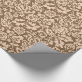 William Morris Floral Damask, Taupe Tan en Beige Cadeaupapier (Hoek)