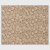 William Morris Floral Damask, Taupe Tan en Beige Cadeaupapier (Vlak)