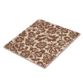William Morris Floral Damask, Taupe Tan on Beige Tegeltje (Zijkant)