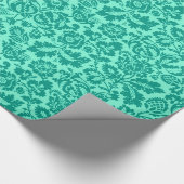 William Morris Floral Damask, Turquoise en Aqua Cadeaupapier (Hoek)