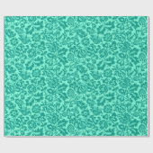 William Morris Floral Damask, Turquoise en Aqua Cadeaupapier (Vlak)