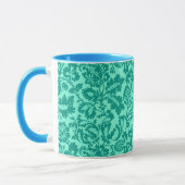 William Morris Floral Damask, Turquoise en Aqua Mok (Links)