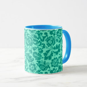 William Morris Floral Damask, Turquoise en Aqua Mok