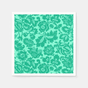 William Morris Floral Damask, Turquoise en Aqua Servet