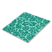 William Morris Floral Damask, Turquoise en Aqua Tegeltje (Zijkant)