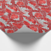 William Morris Floral, Deep Red en Silver Grey Cadeaupapier (Hoek)
