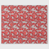 William Morris Floral, Deep Red en Silver Grey Cadeaupapier (Vlak)
