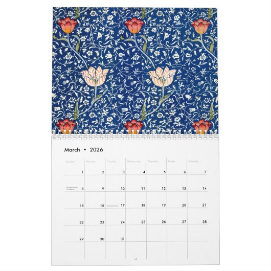 William Morris Floral Design Kalender (Mar 2026)