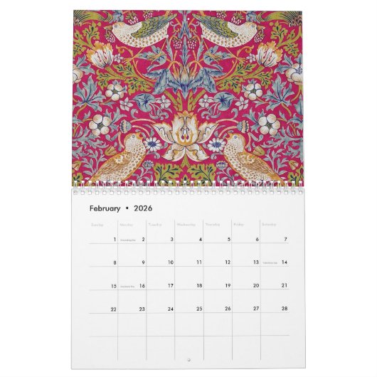 William Morris Floral Design Kalender (Feb 2026)